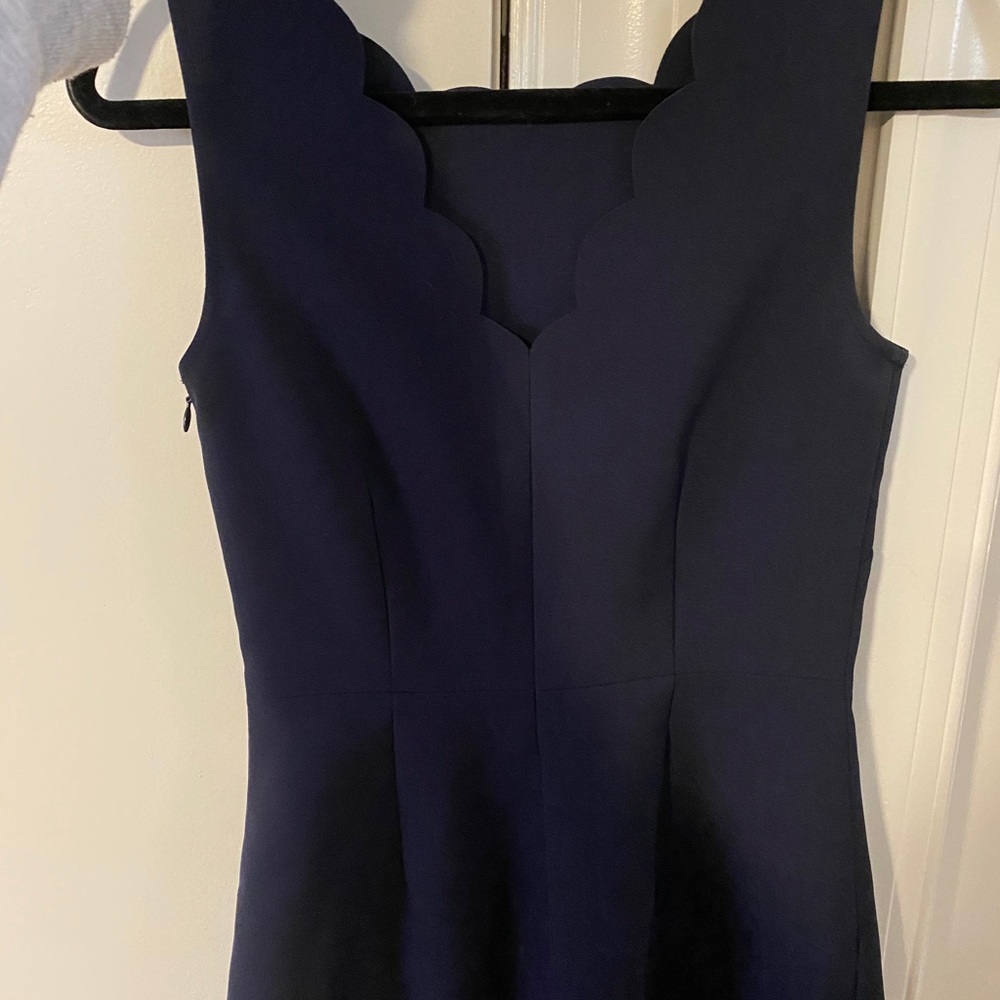 J Crew Navy Scalloped Dress - Picture 6 of 8